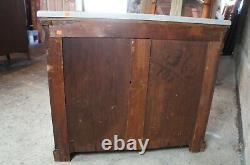 Antique American Empire Flamed Mahogany Marble Console Chest Cabinet Console 37