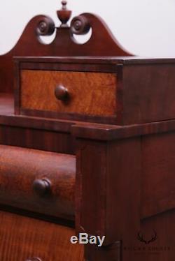 Antique American Empire Tiger Maple and Mahogany Chest of Drawers