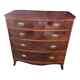 Antique American Federal Mahogany Bowfront Chest Of Drawers Circa 1870