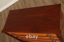 Antique American Sheraton Mahogany and Maple Chest of Drawers