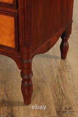 Antique American Sheraton Mahogany and Maple Chest of Drawers