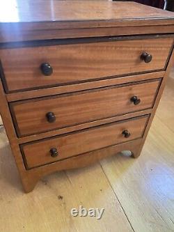 Antique Apprentice Miniature Chest of Drawers Satinwood