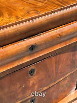 Antique Biedermeier 1830s chest of drawers architectural flame mahogany fine