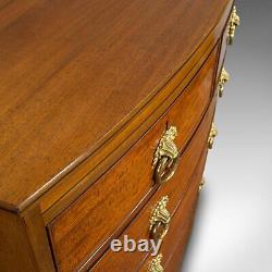 Antique Bow Front Chest of Drawers, English, Mahogany, Tallboy, Victorian, 1870