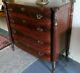 Antique Bow Front Sheraton Salem Style Flame Mahogany Chest Of Very High Quality