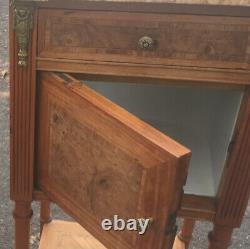 Antique Burl French Bedside Chests Night Stands Side Table Marble petite 2 Avail