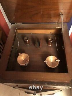 Antique Cabinet Sheet Music Record Chest Cigarette/pipe holder top of cabinet