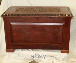 Antique Carved Mahogany Blanket Chest