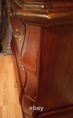 Antique Chest of Drawers Mahogany Chippendale Highboy Serpentine Solid Wood Dove