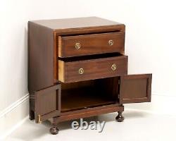 Antique Circa 1900 Mahogany Bedside Chest with Cabinet & Bun Feet