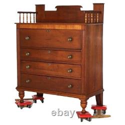 Antique Classical Empire Mahogany Gentlemans Chest with Gallery Backsplash 19thC