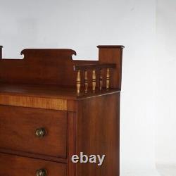 Antique Classical Empire Mahogany Gentlemans Chest with Gallery Backsplash 19thC