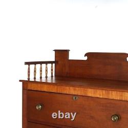 Antique Classical Empire Mahogany Gentlemans Chest with Gallery Backsplash 19thC