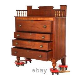 Antique Classical Empire Mahogany Gentlemans Chest with Gallery Backsplash 19thC