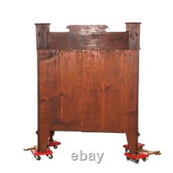 Antique Classical Empire Mahogany Gentlemans Chest with Gallery Backsplash 19thC
