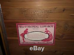 Antique Colonial Cedar Lined Mahogany Low Boy The Lane Company Style Bartlett