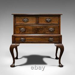 Antique Dwarf Chest on Stand, English, Flame Mahogany, Victorian, Circa 1900