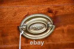 Antique English 4 Drawer Mahogany Chest, String Inlay & Original Brass Hardware