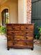 Antique English Chest of Drawers Burl Mahogany Victorian Dresser Cabinet