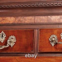 Antique English George III Flame Mahogany Chest on Chest, 19th Century