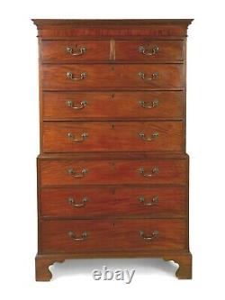 Antique English George III Mahogany Chest On Chest
