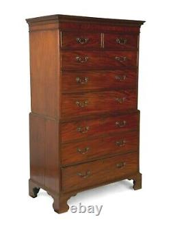 Antique English George III Mahogany Chest On Chest