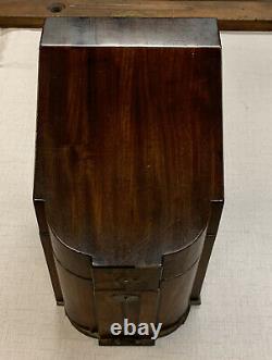 Antique English Georgian Mahogany Wood Knife Box Cutlery Chest With Insert