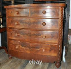 Antique English Mahogany Bow Front Chest