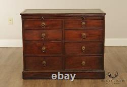 Antique English Mahogany Regency Period Leather Top Chest of Drawers