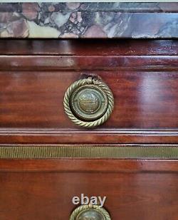 Antique FRENCH 19th 20th C MARBLE TOP Dresser Chest EMPIRE Directoire COMMODE