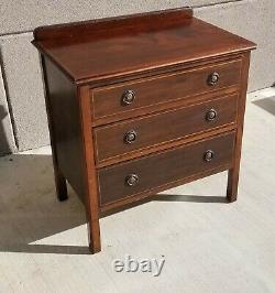 Antique Federal Mahogany Petite 3 Drawer Chest Hand Made Solid Wood Shabby Chic