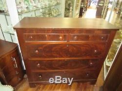 Antique Flame Mahogany Chest of Drawers