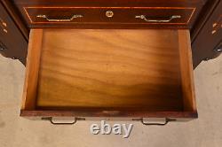 Antique French Art Deco Inlaid Mahogany Gentleman's Chest With Mounted Ormolu