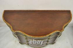 Antique French Louis XVI Style Mahogany Bow Front Bombe Demilune Commode Chest