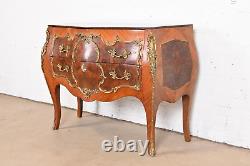 Antique French Louis XV Bombay Chest Commode With Mounted Bronze Ormolu