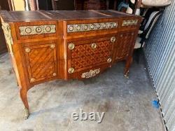 Antique French Mahogany Commode With Ormalu and Marquetry