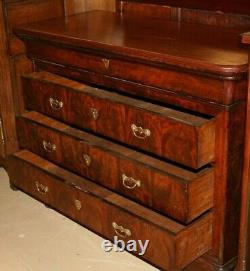 Antique French Mahogany Louis Philippe Sideboard Commode Chest Cabinet 1850's
