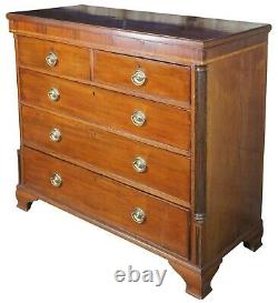 Antique George III English Mahogany Chest of Drawers Dresser Brass Lion Pulls
