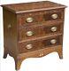 Antique George III Quality Flame Mahogany 3 Drawer Chest, Side HandlesPICKUPONLY