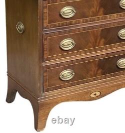 Antique George III Quality Flame Mahogany Chest of 3 Drawers Side Handles