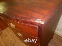 Antique Hepplewhite Mahogany 5 Drawer Chest Dresser early 1800's needs restored