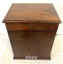 Antique Inlaid Mahogany Apothecary Chest Cabinet Complete with Bottles Etc
