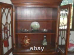 Antique Mahogany 2 PC Breakfront Curio & Chest of Drawers