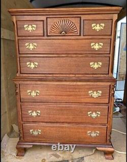 Antique Mahogany 8 Chest Of Drawers Chippendale Excellent