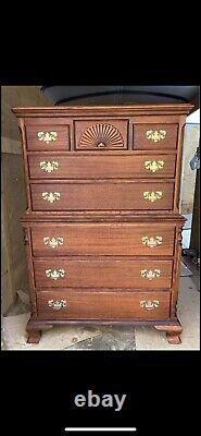Antique Mahogany 8 Chest Of Drawers Chippendale Excellent