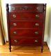 Antique Mahogany American Colonial Regency Empire Style Chest of Drawers