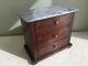 Antique Mahogany Apprentice Chest of Drawers Grey Marble Top Small 24x14cm b16