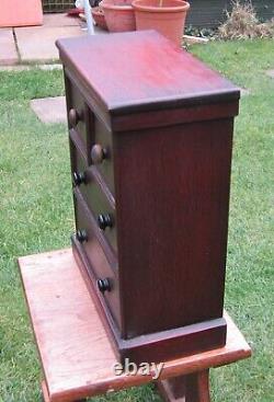 Antique Mahogany Apprentice Piece, Small Chest of Drawers with Provenance 1888