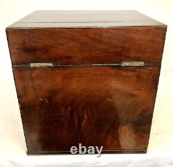 Antique Mahogany Campaign Apothecary Chest Cabinet Complete with Bottles Etc