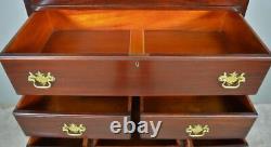 Antique Mahogany Chippendale Ball & Claw 2 Piece Bonnet Top Highboy Chest #21796